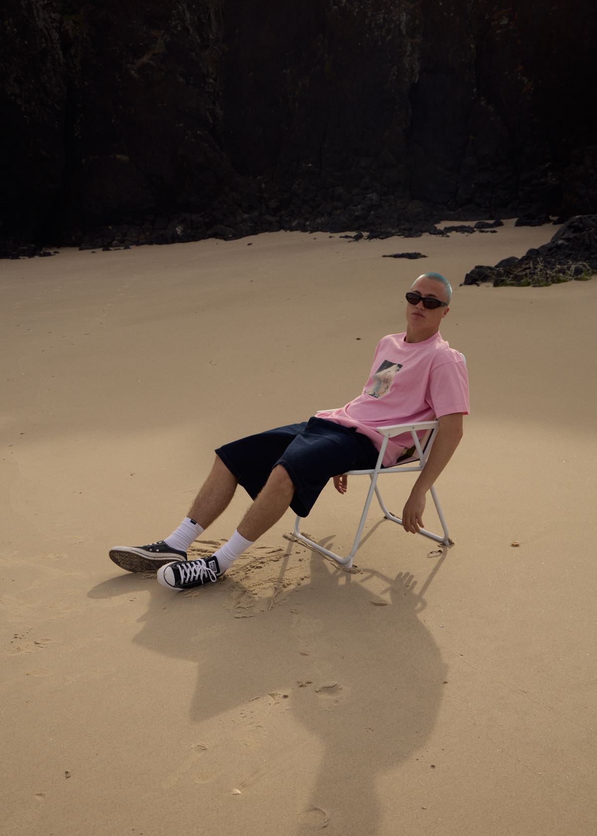 AFENDS Mens Too High - Heavyweight Boxy Tee - Vintage Pink
