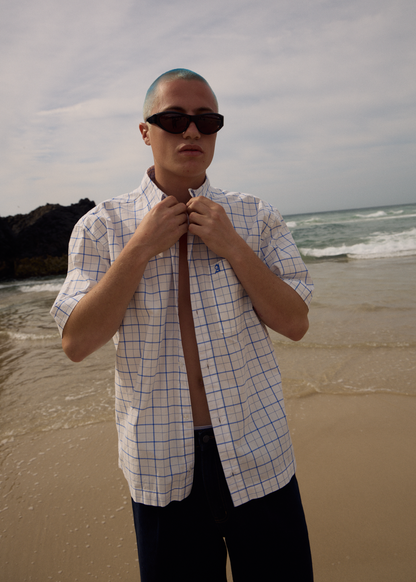 AFENDS Mens In-Hale - Short Sleeve Shirt - White