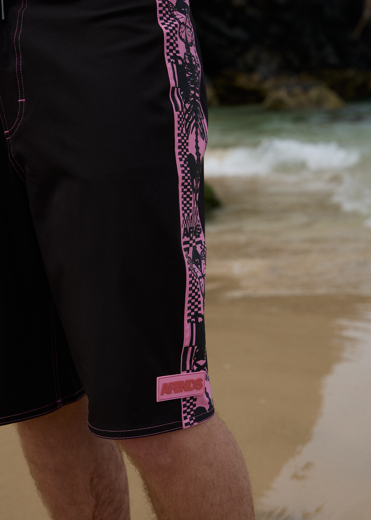 AFENDS Mens Boned - Surf Related V2 Boardshorts 20" - Black