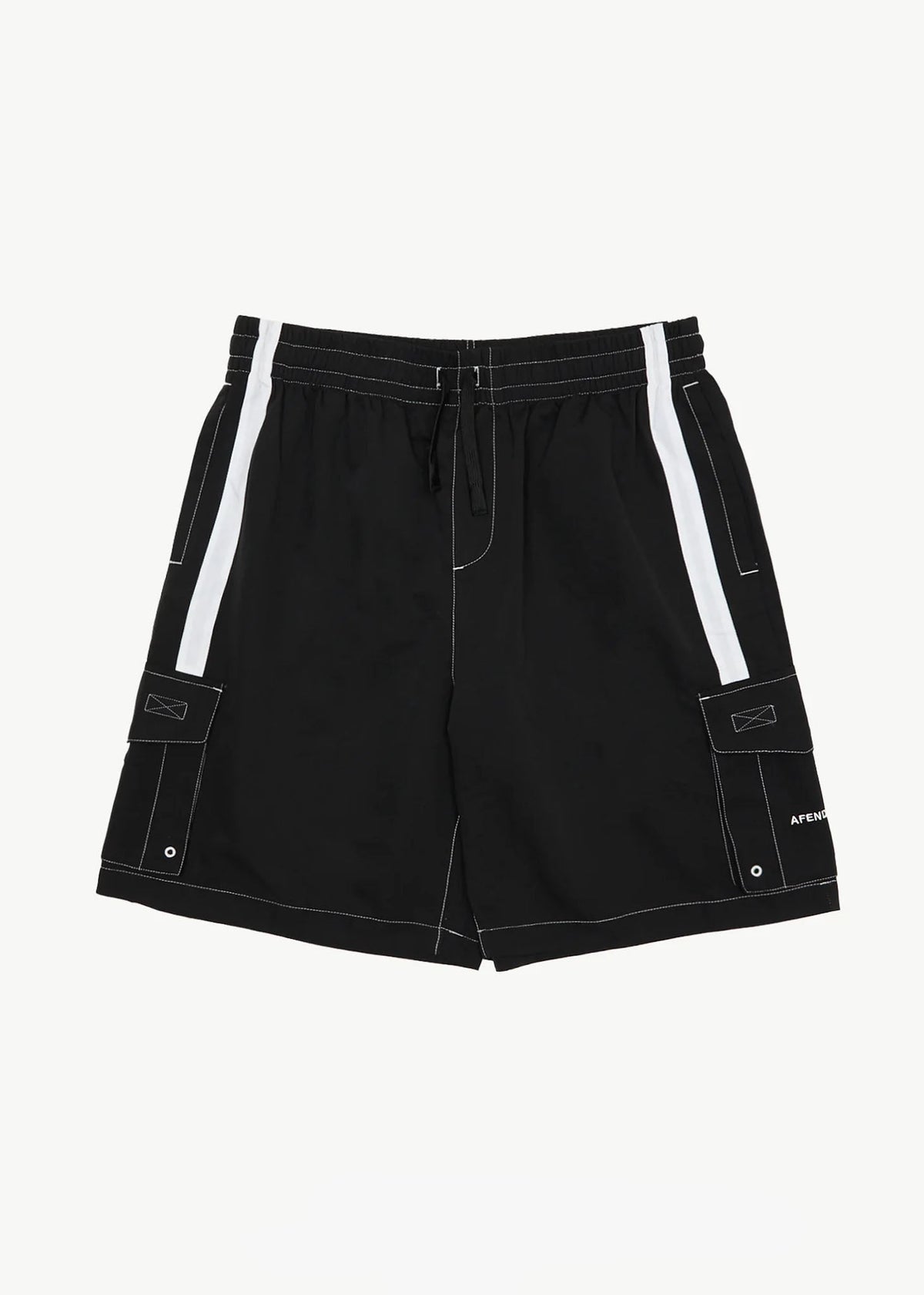 AFENDS Mens House Related - Cargo Swim Short 21" - Black
