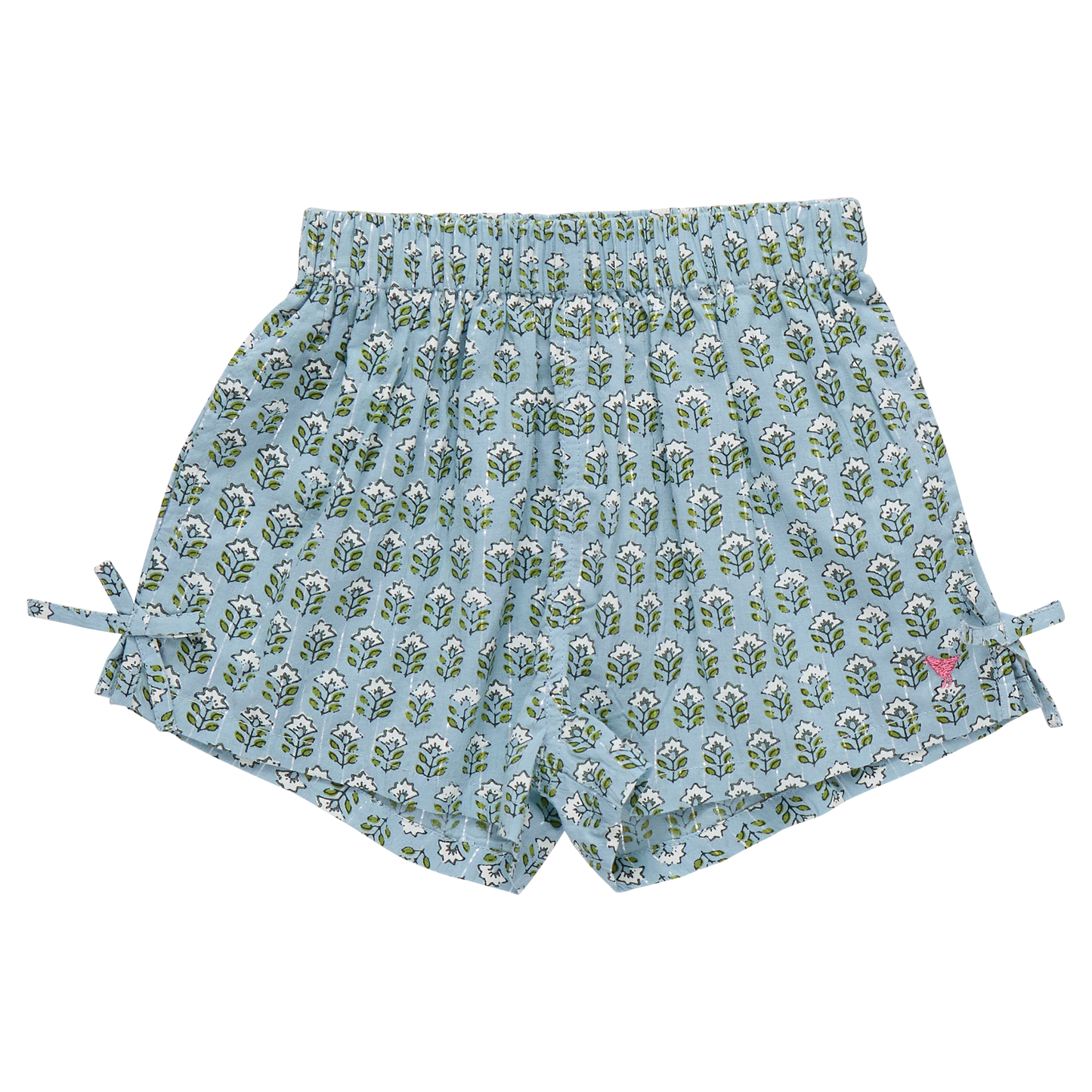 Girls Jules Short - Blue Prairie Block Print
