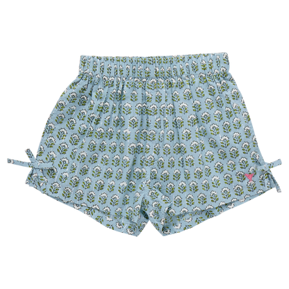 Girls Jules Short - Blue Prairie Block Print