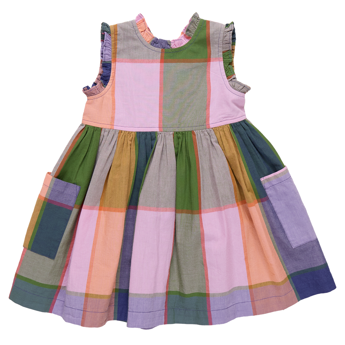 Girls Alyssa Dress - Plaid Madras