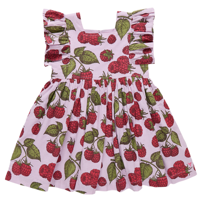 Girls Elsie Dress - Lavender Raspberries