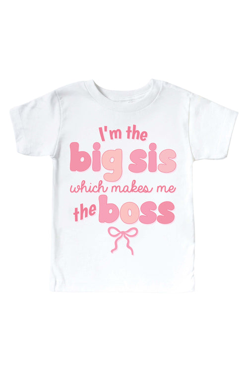 Bossy Big Sis Kids Graphic Tee | White