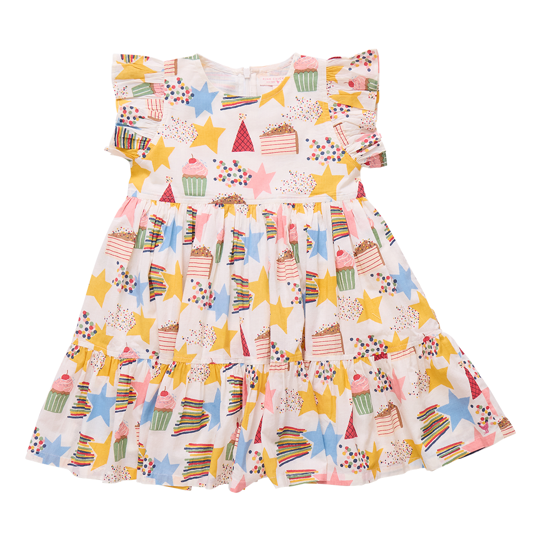 Girls Jennifer Dress - Birthday Star