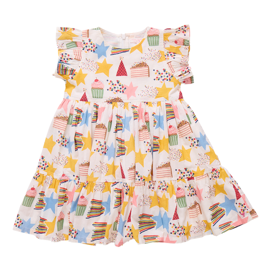 Girls Jennifer Dress - Birthday Star