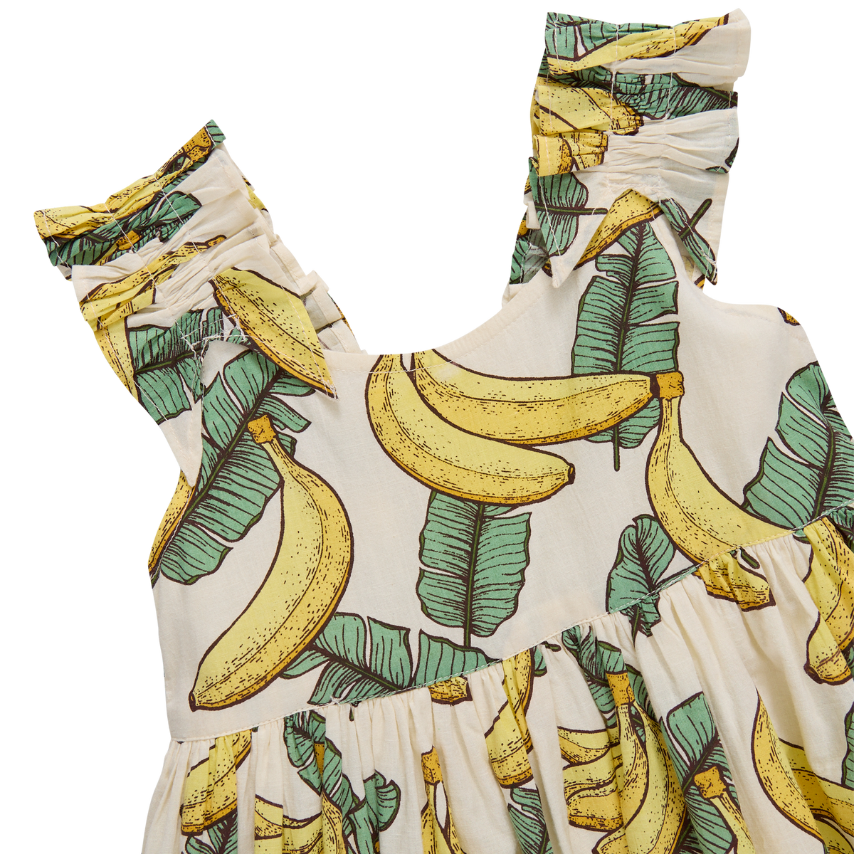 Girls Via Dress - Banana Leaves