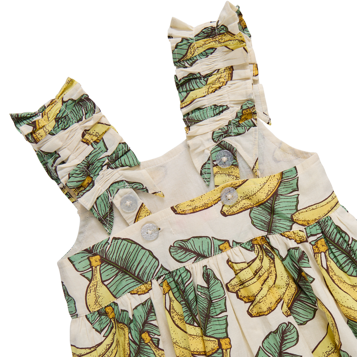 Girls Via Dress - Banana Leaves