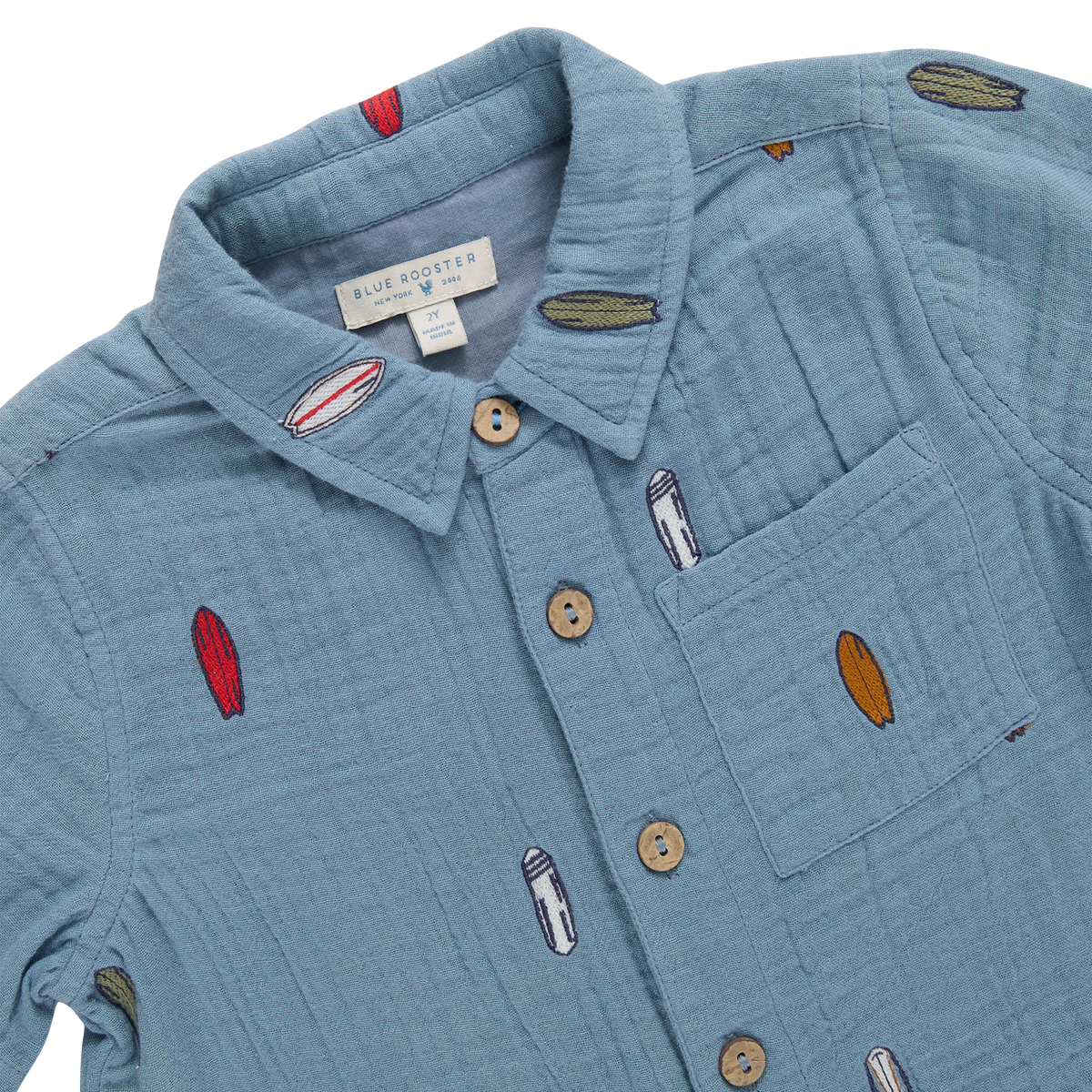 Baby Boys Jack Shirt - Surfboard Embroidery
