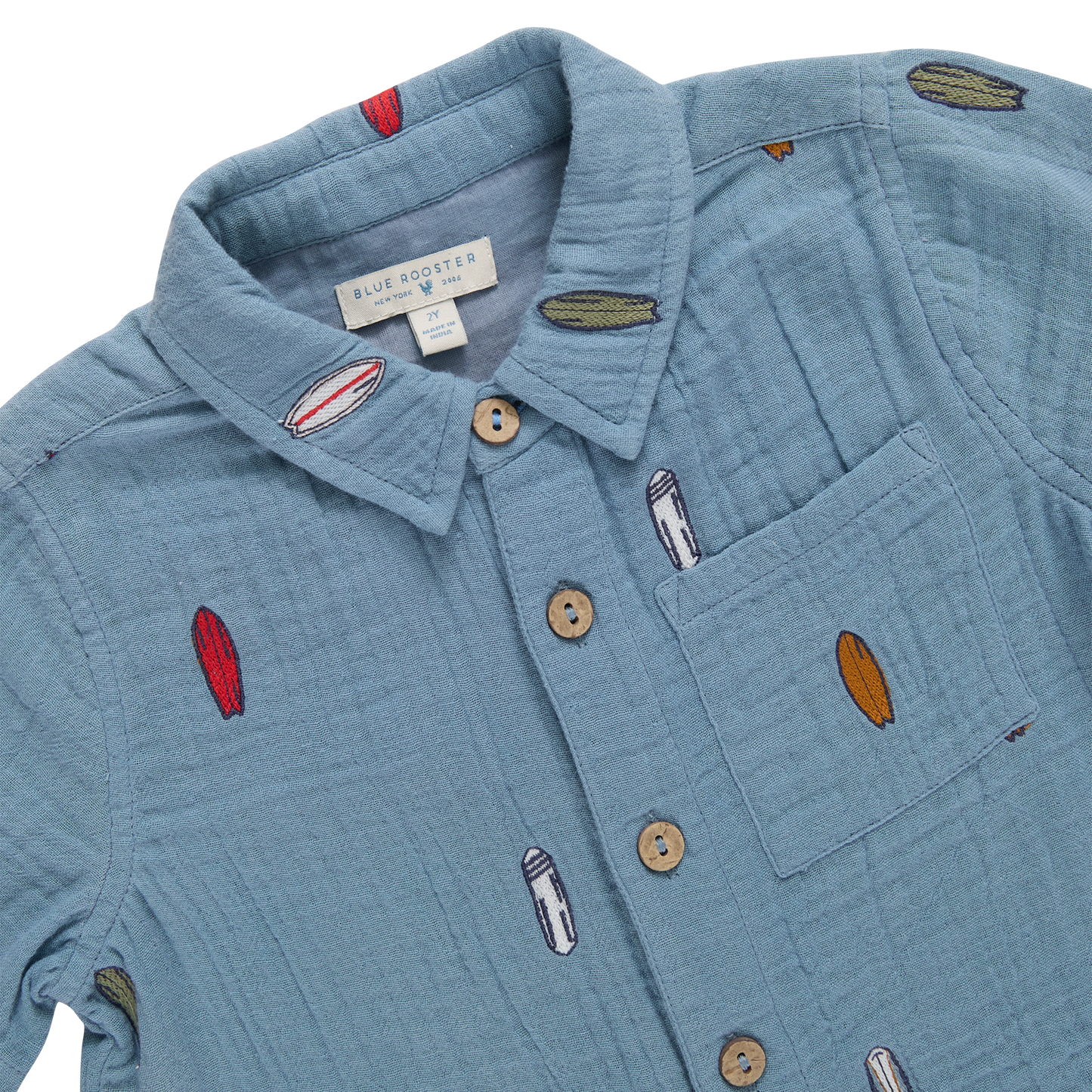 Boys Jack Shirt - Surfboard Embroidery