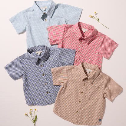 Boys Jack Shirt - Cocoa Gingham