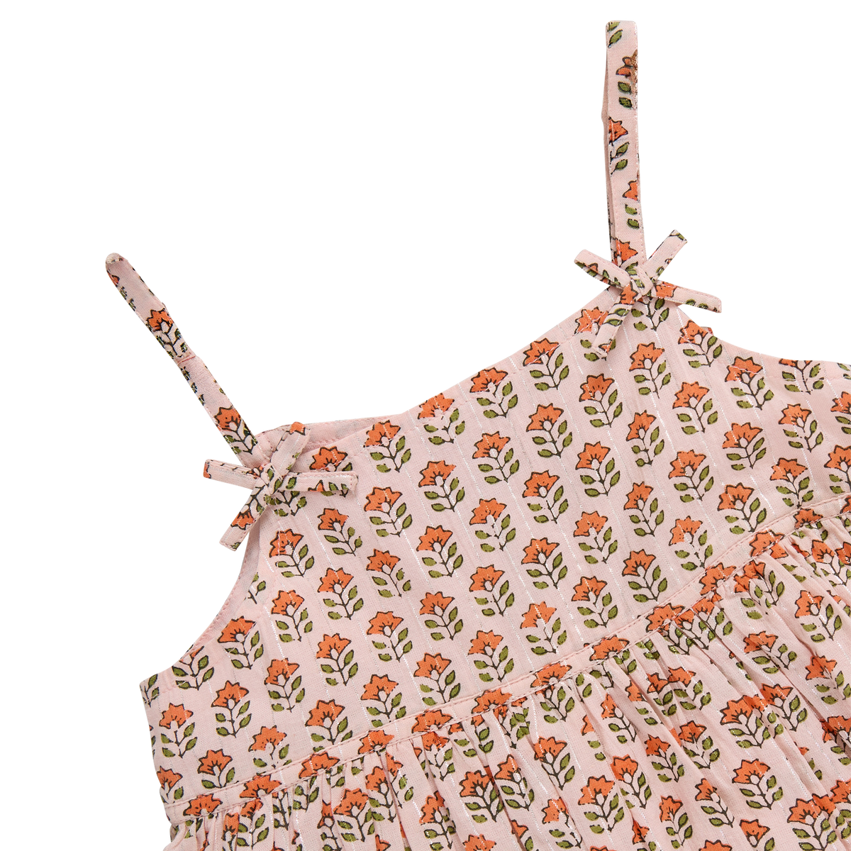 Baby Girls Tia Dress Set - Pink Prairie Block Print