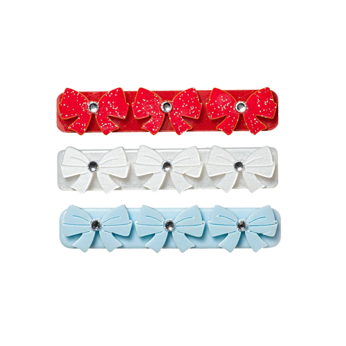 Red, White and Blue Bow Clips