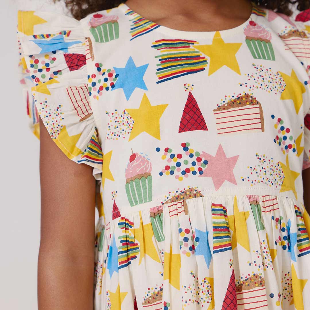 Girls Jennifer Dress - Birthday Star