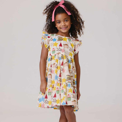 Girls Jennifer Dress - Birthday Star