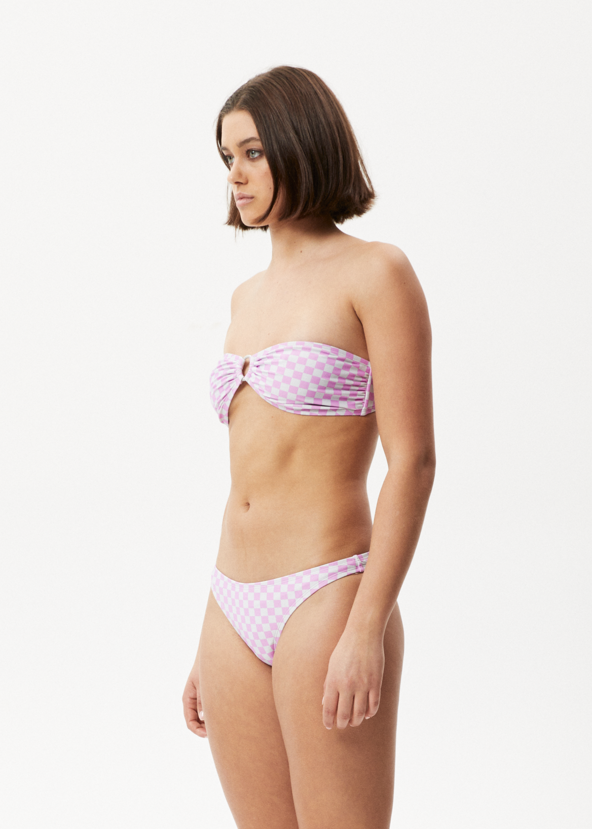 AFENDS Womens Carlo  -  Check Bikini Bottom - Candy