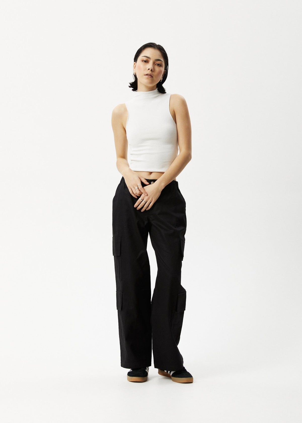 AFENDS Iconic - Rib High Neck Tank - Off White