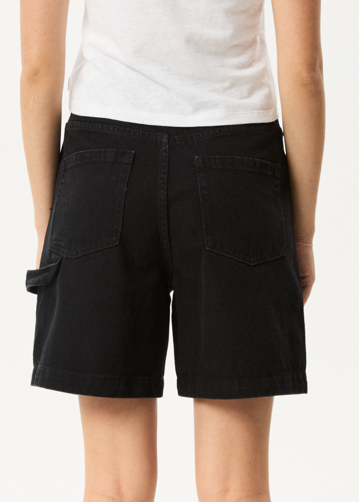 AFENDS Womens Emilie - Denim Workwear Short - Washed Black