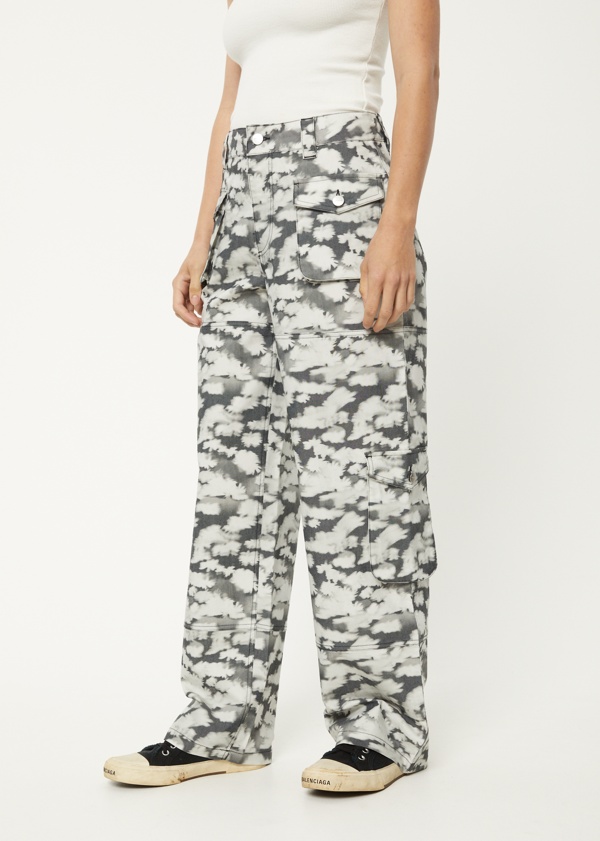 AFENDS Womens Linger - Cargo Pant - Black Floral