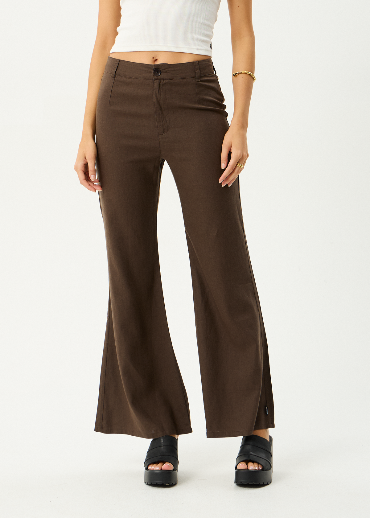 AFENDS Womens Birkin - Flares - Coffee