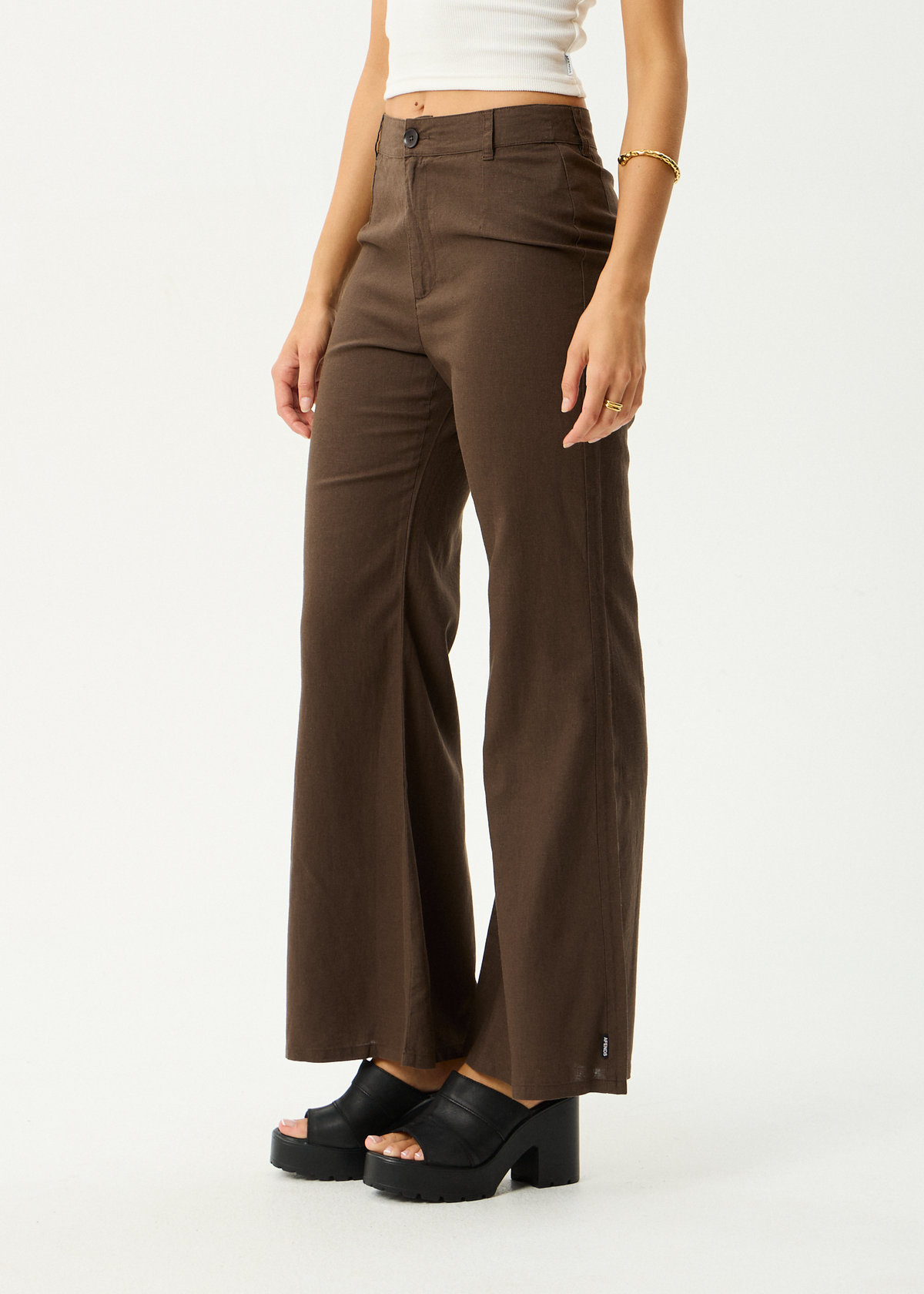 AFENDS Womens Birkin - Flares - Coffee