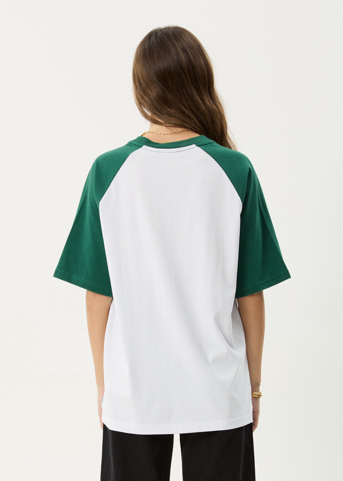 AFENDS Womens Ryan - Oversized Raglan Tee - Hunter Green