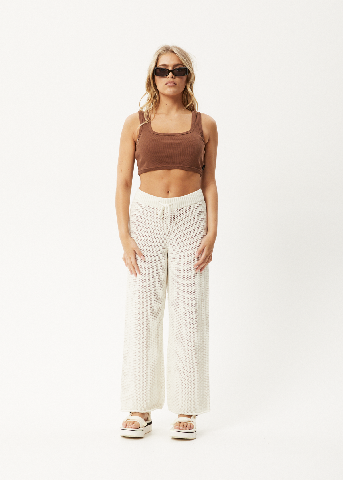 AFENDS Womens Ryder - Knit Pant - White