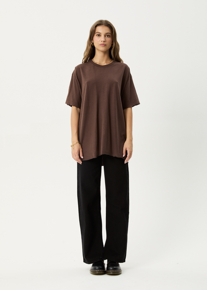 AFENDS Womens Slay - Oversized Tee - Coffee