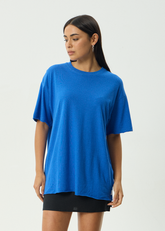 AFENDS Womens Slay - Oversized Tee - Marina