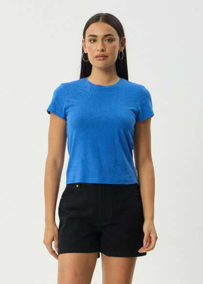 AFENDS Womens Carmen - Baby Tee - Marina