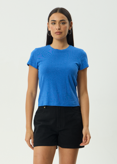 AFENDS Womens Carmen - Baby Tee - Marina