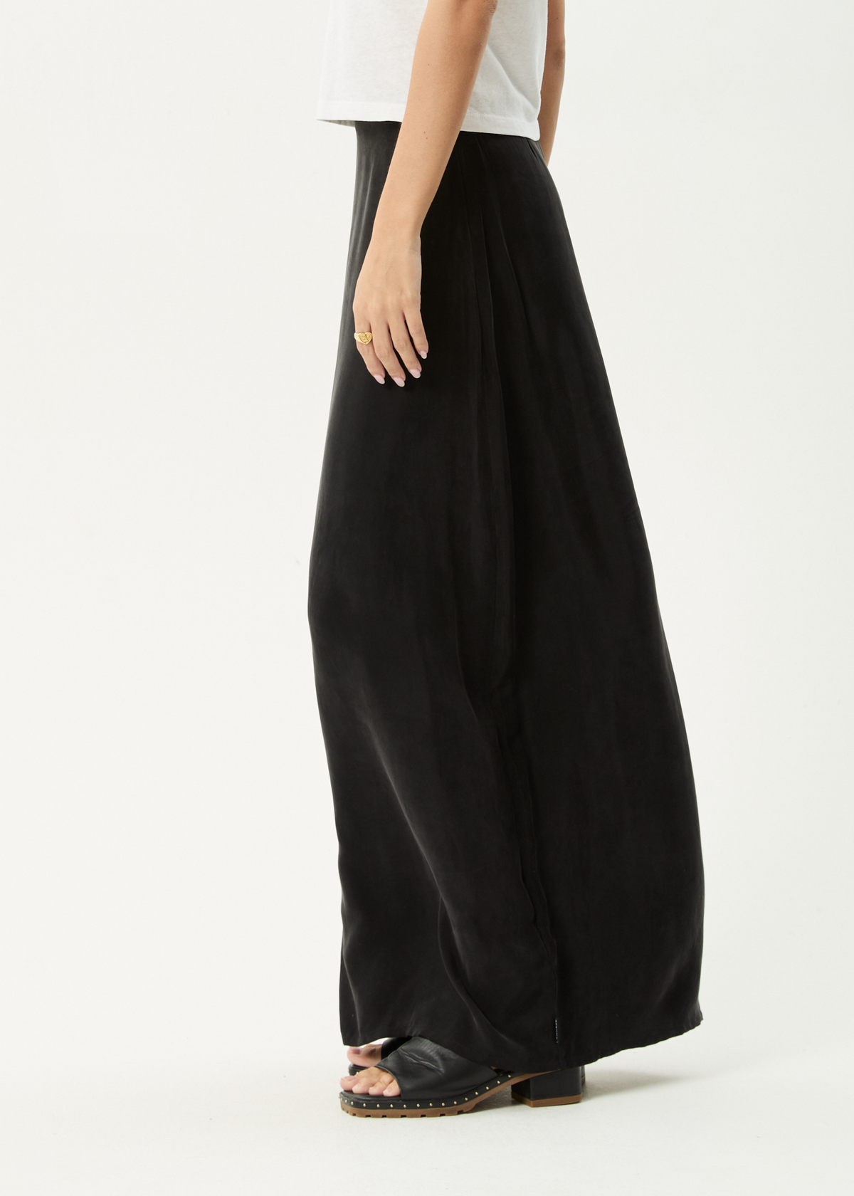 AFENDS Womens Grace - Cupro Maxi Skirt - Black
