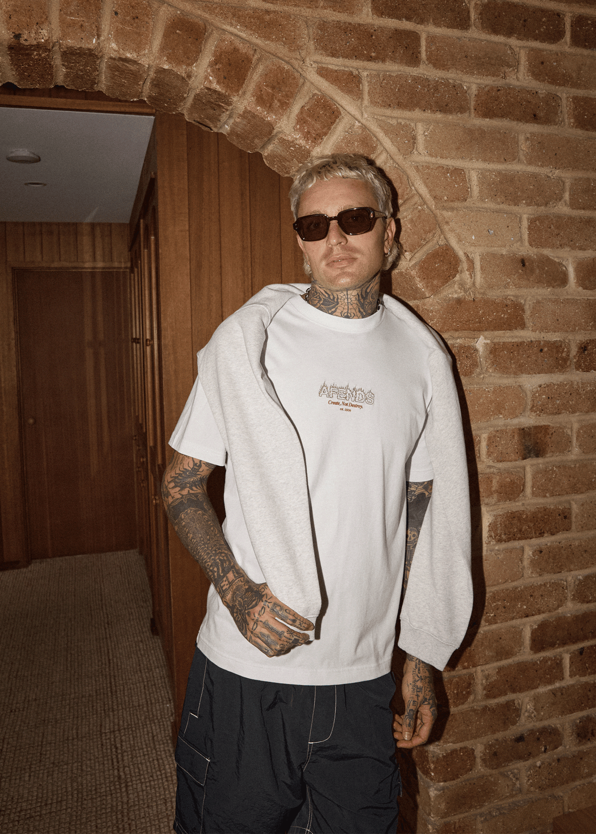 AFENDS Mens Ember - Retro Tee - White