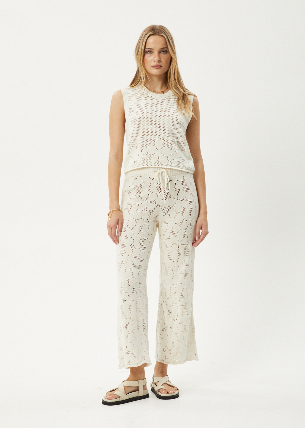 AFENDS Womens Saint - Knit Pant - White