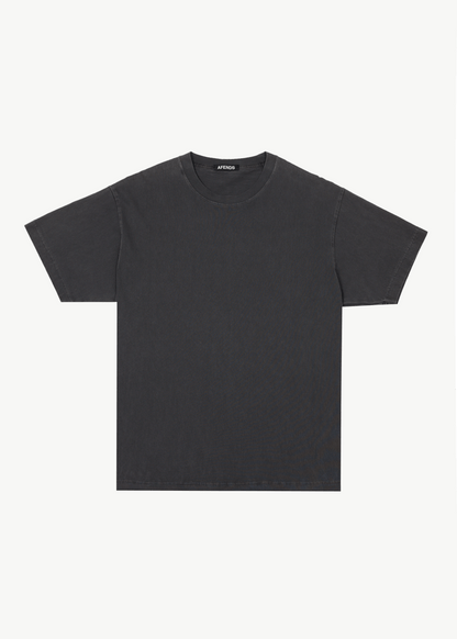 AFENDS Mens Genesis - Heavyweight Boxy Tee - Stone Black