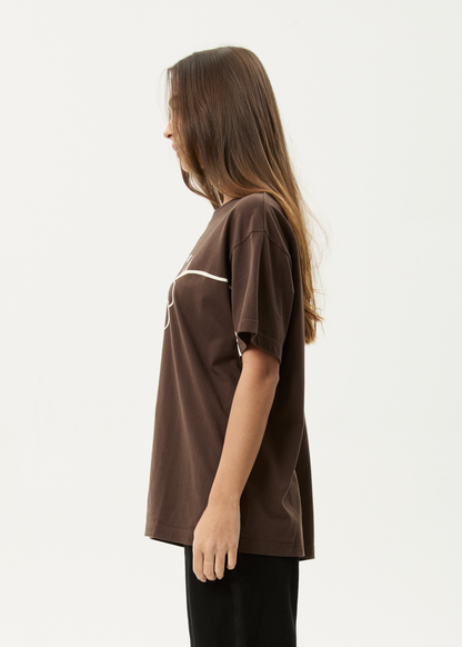 AFENDS Womens Tranquil - Oversized Tee - Coffee