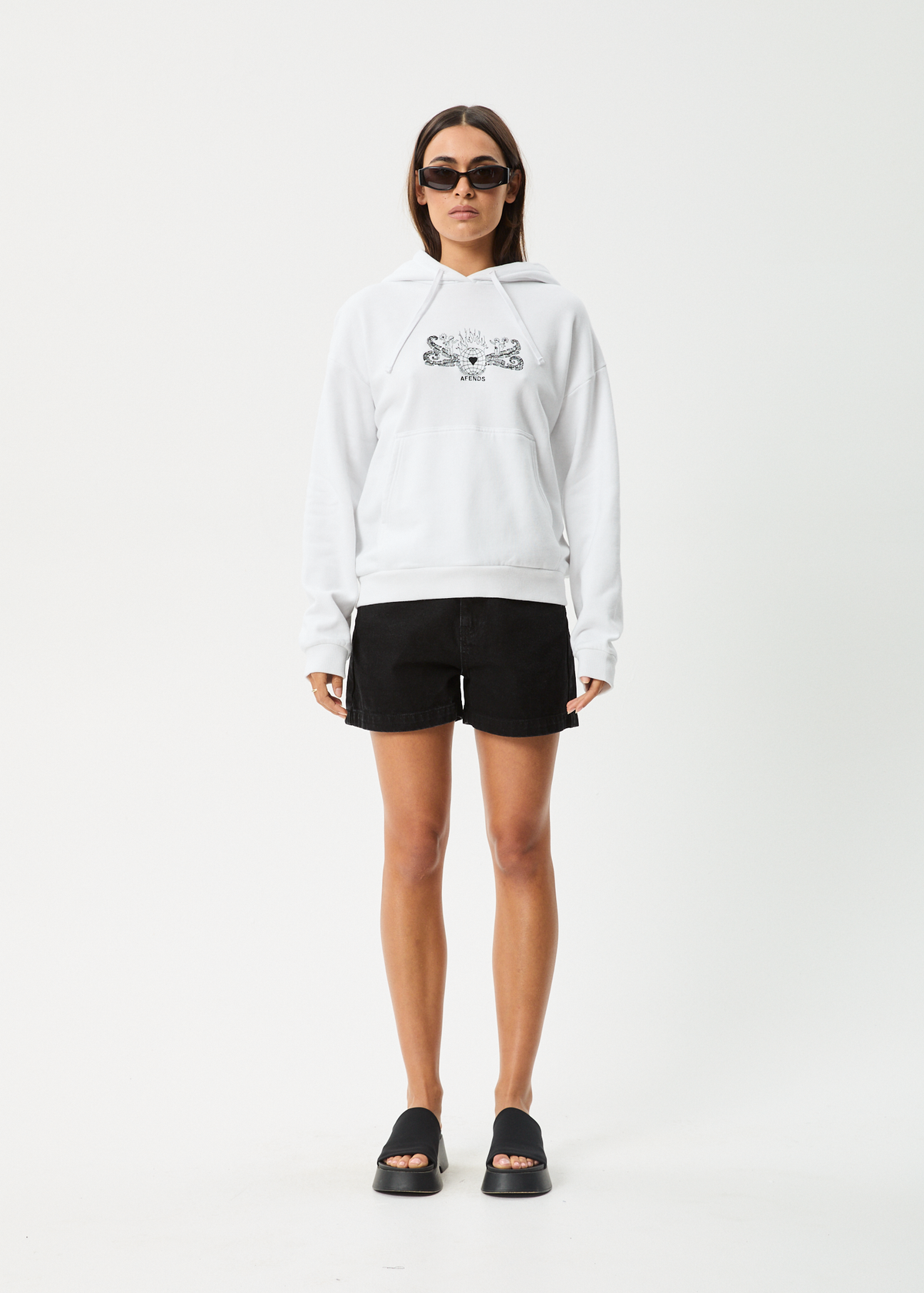 AFENDS Womens Bonfire - Hoodie - White