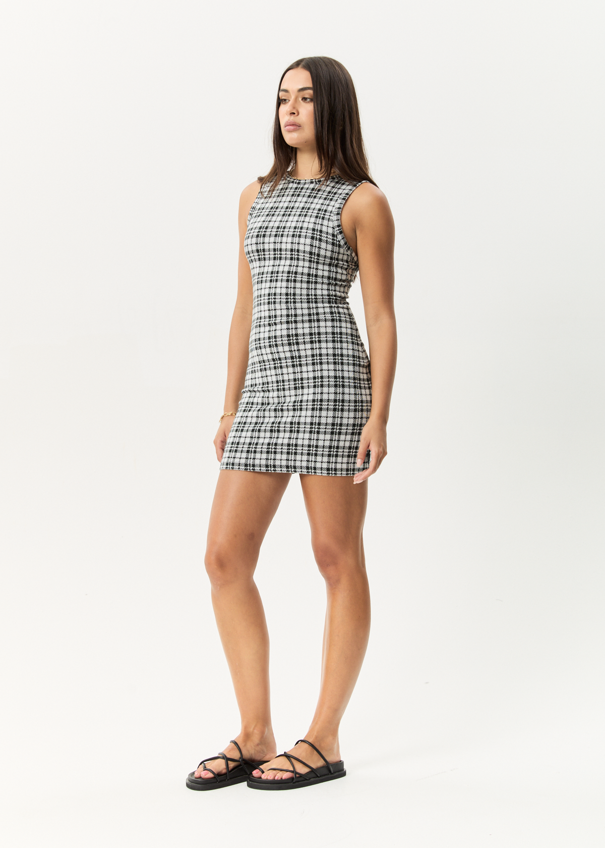 AFENDS Womens Blair - Mini Dress - Black / White