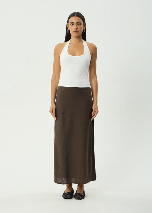 AFENDS Womens Lilo - Maxi Skirt - Coffee