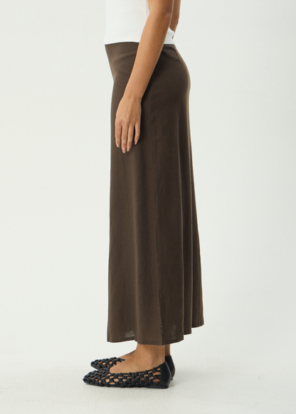 AFENDS Womens Lilo - Maxi Skirt - Coffee
