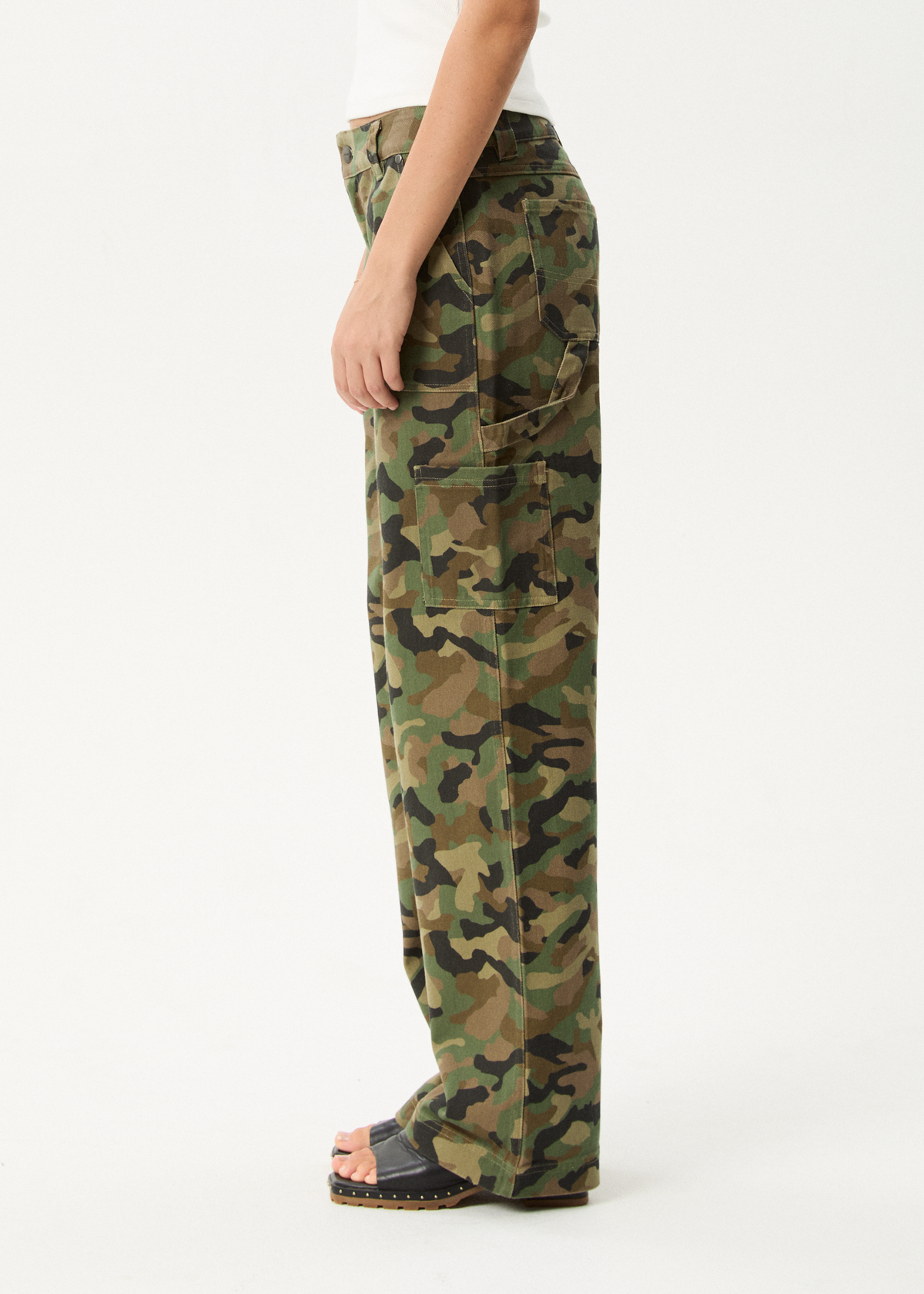 AFENDS Womens Hidden Lexi - Low Rise Workwear Pant - Hidden