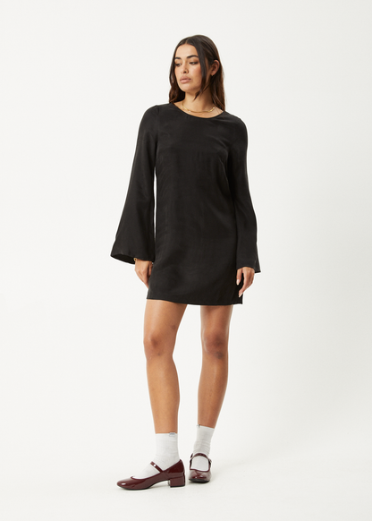 AFENDS Womens Gabriel - Cupro Mini Dress - Black