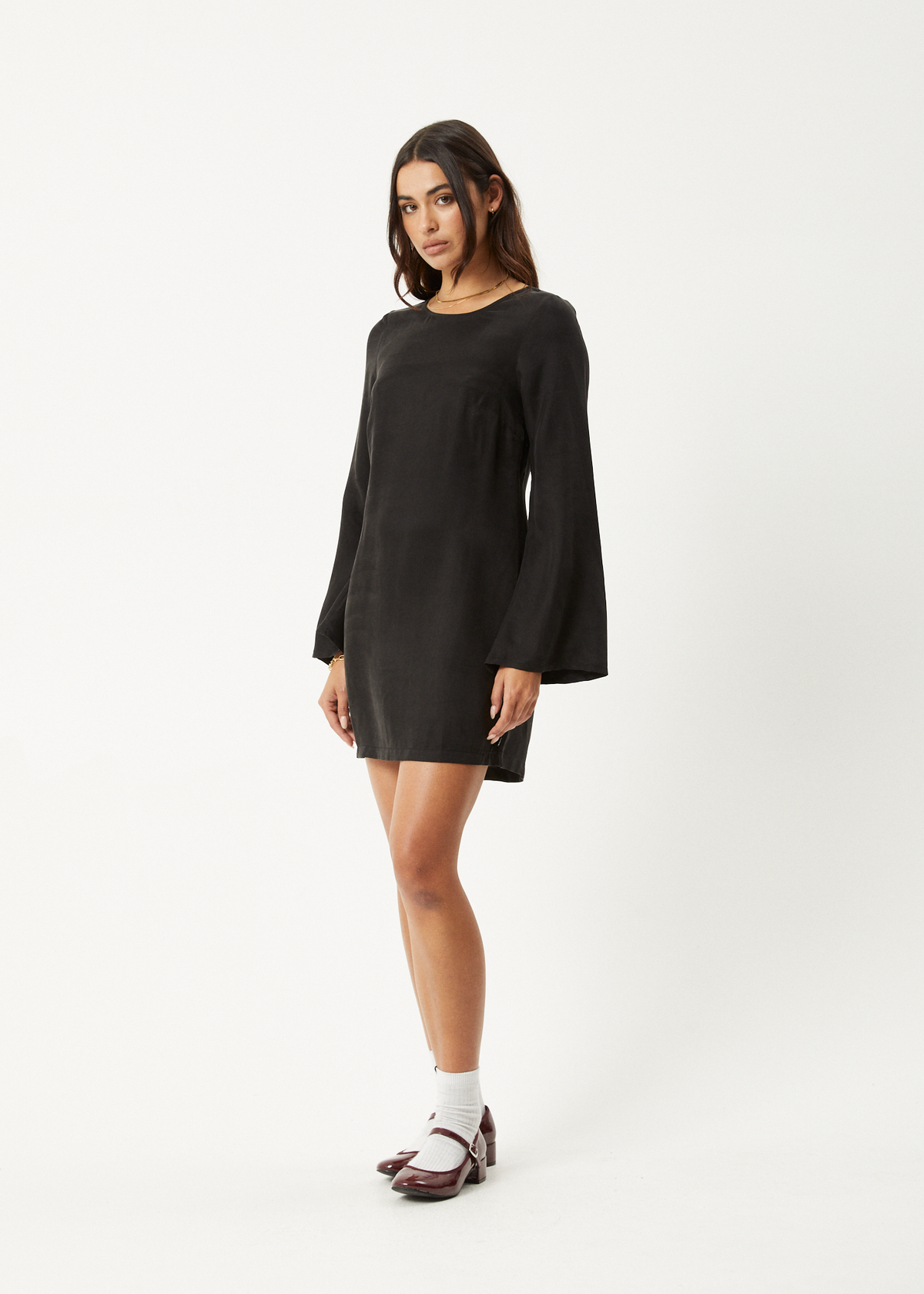 AFENDS Womens Gabriel - Cupro Mini Dress - Black