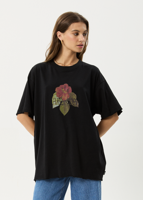 AFENDS Womens Wildflower - Oversized Tee - Black