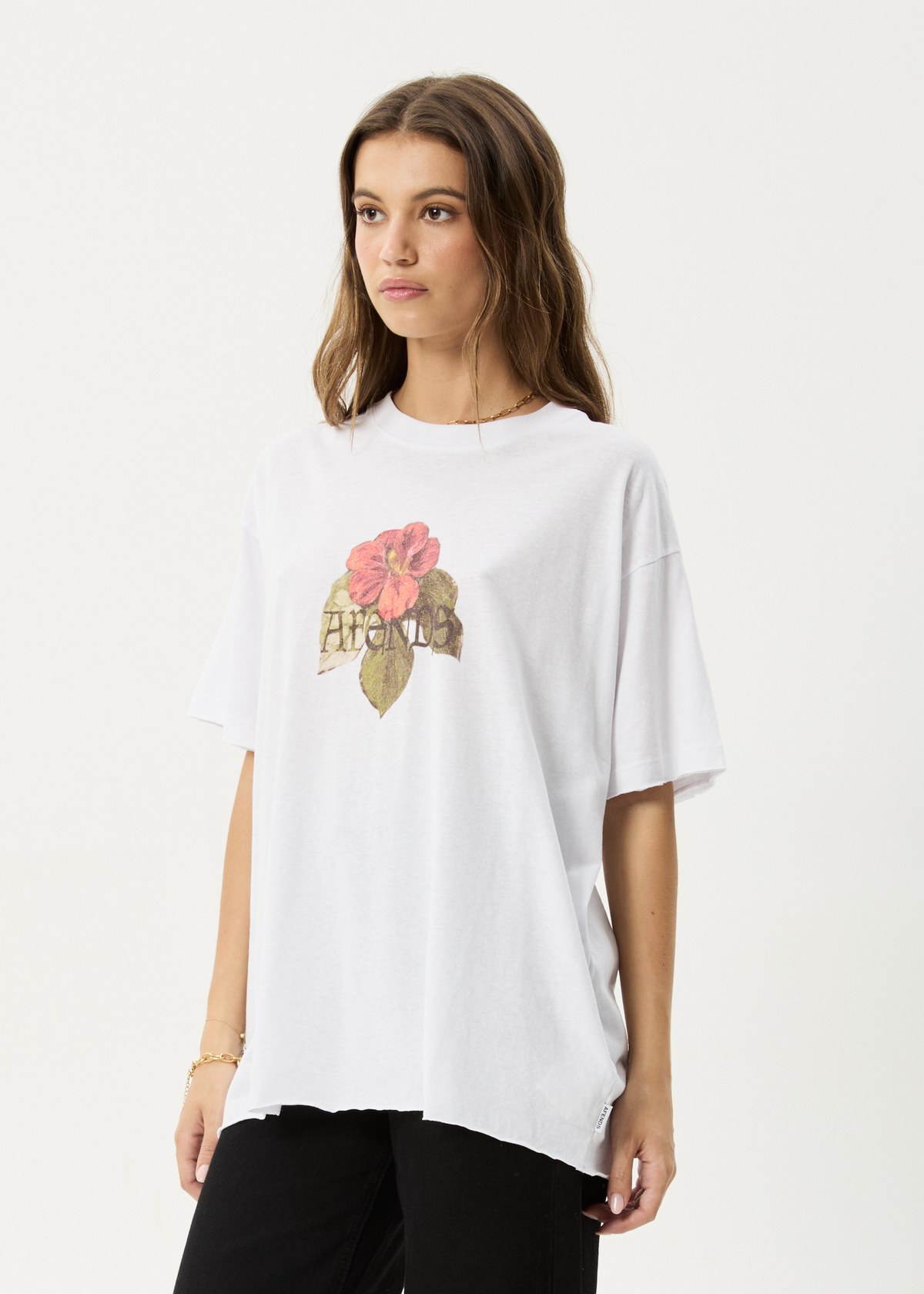 AFENDS Womens Wildflower - Oversized Tee - White