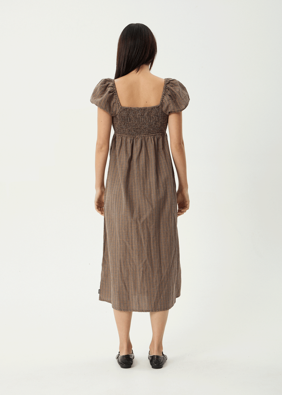 AFENDS Womens Hometown - Midi Dress - Coffee