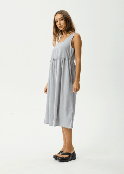 AFENDS Womens Intergalactic - Midi Dress - Navy Stripe