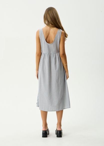 AFENDS Womens Intergalactic - Midi Dress - Navy Stripe