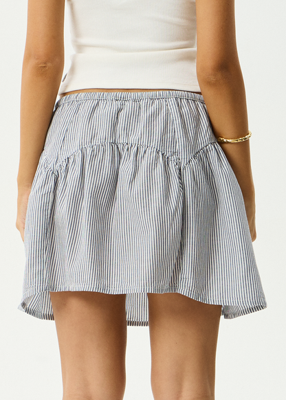AFENDS Womens Intergalactic - Mini Skirt - Navy Stripe